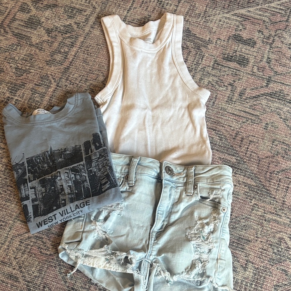 American Eagle Outfitters Kids Set - White and Gray